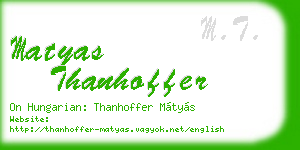 matyas thanhoffer business card