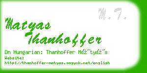 matyas thanhoffer business card